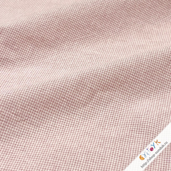 Тонкий хлопок в микроклеточку (двухсторонний) розовый [550000926]